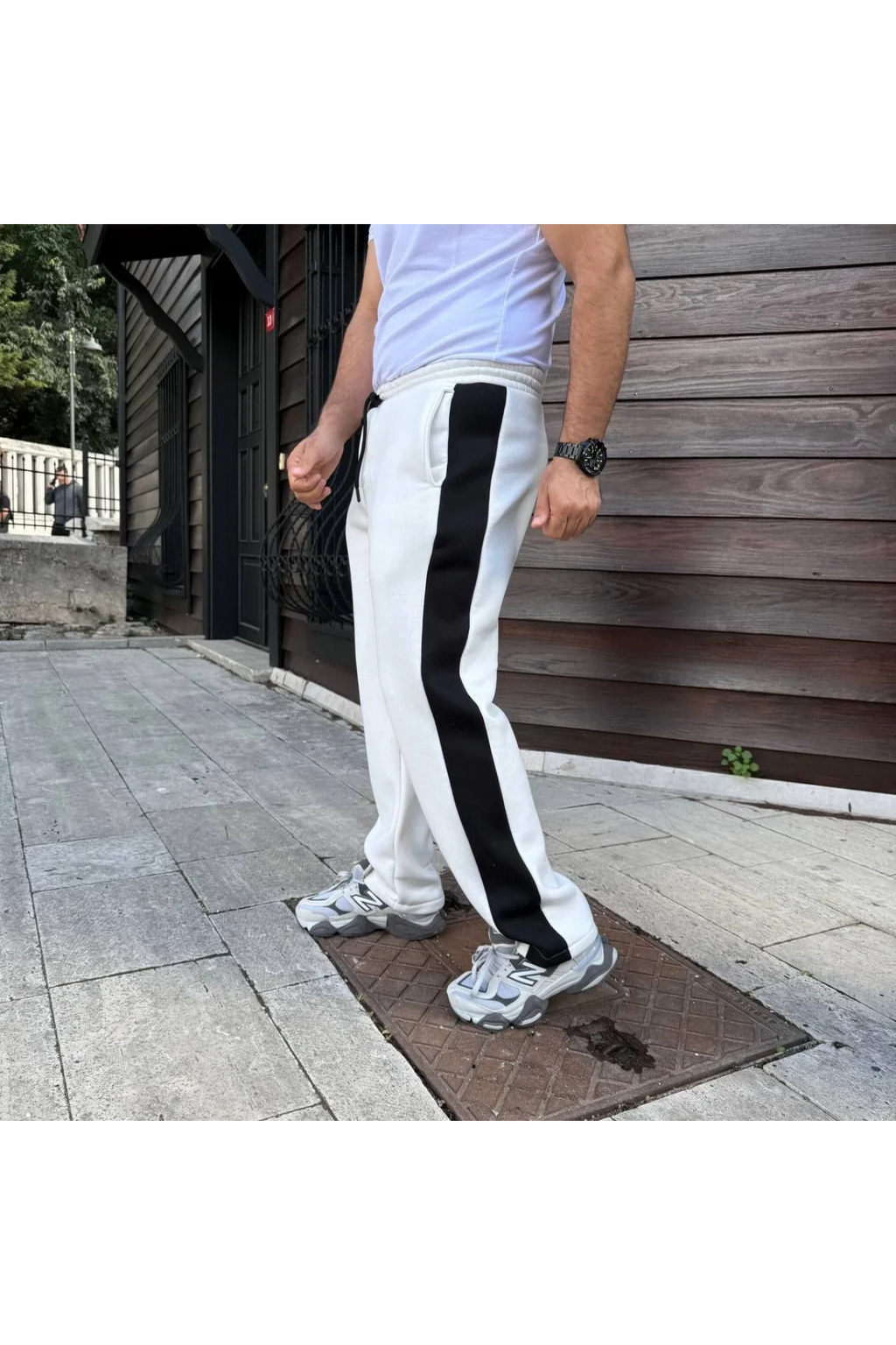 Erkek Slim Fit Yan Şerit Detaylı Eşofman Altı