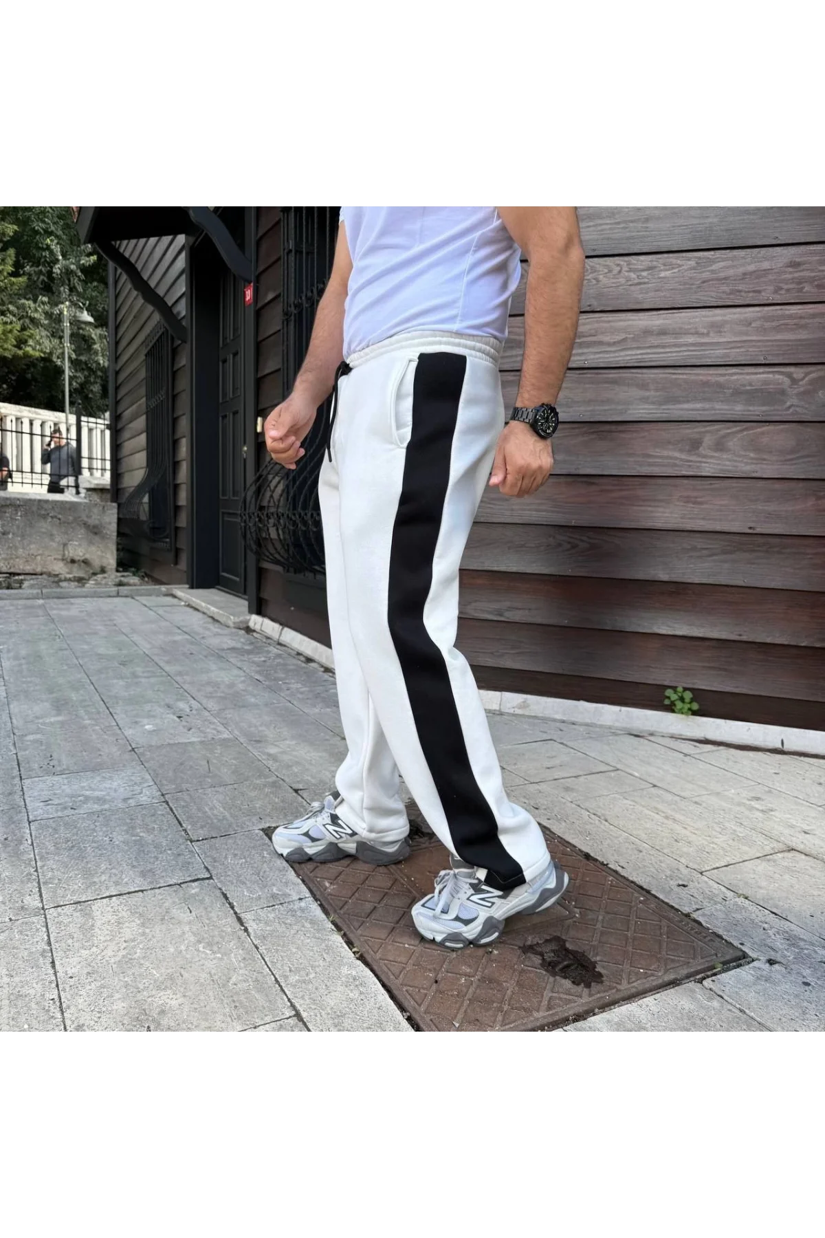 Erkek Slim Fit Yan Şerit Detaylı Eşofman Altı