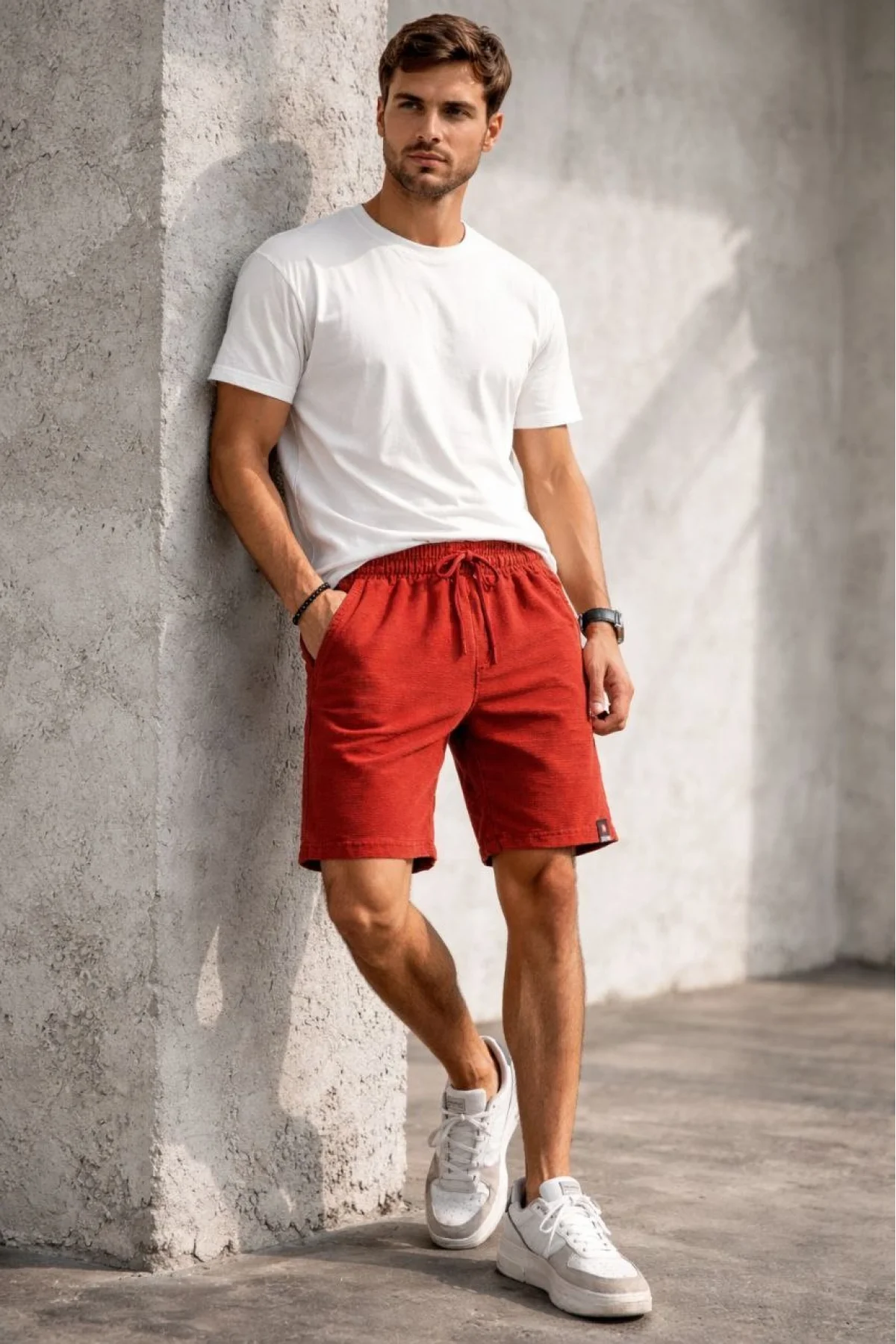 Erkek Kırmızı Yazlık Şort