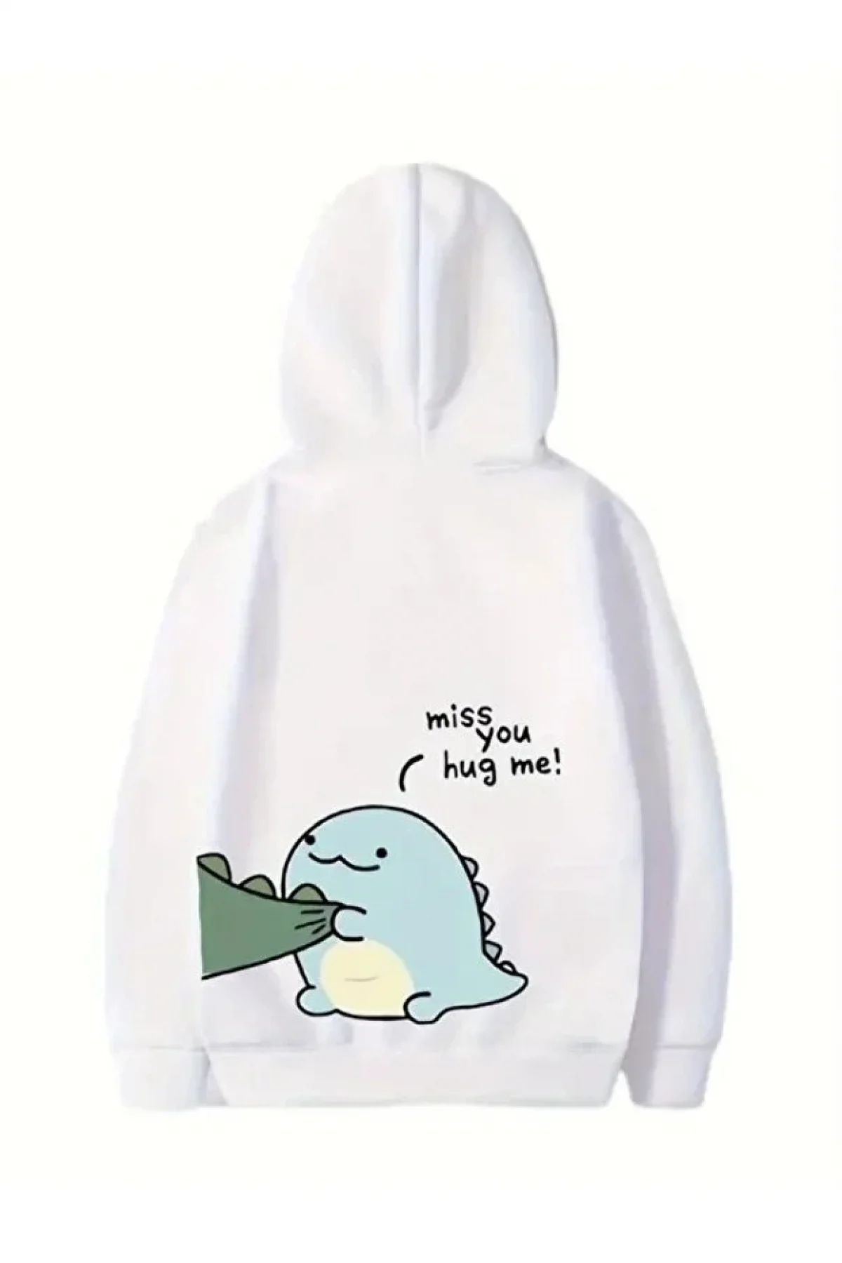 Sevgililer Günü Özel Beyaz Kapüşonlu Baskılı Sweatshirt (1 Adet)