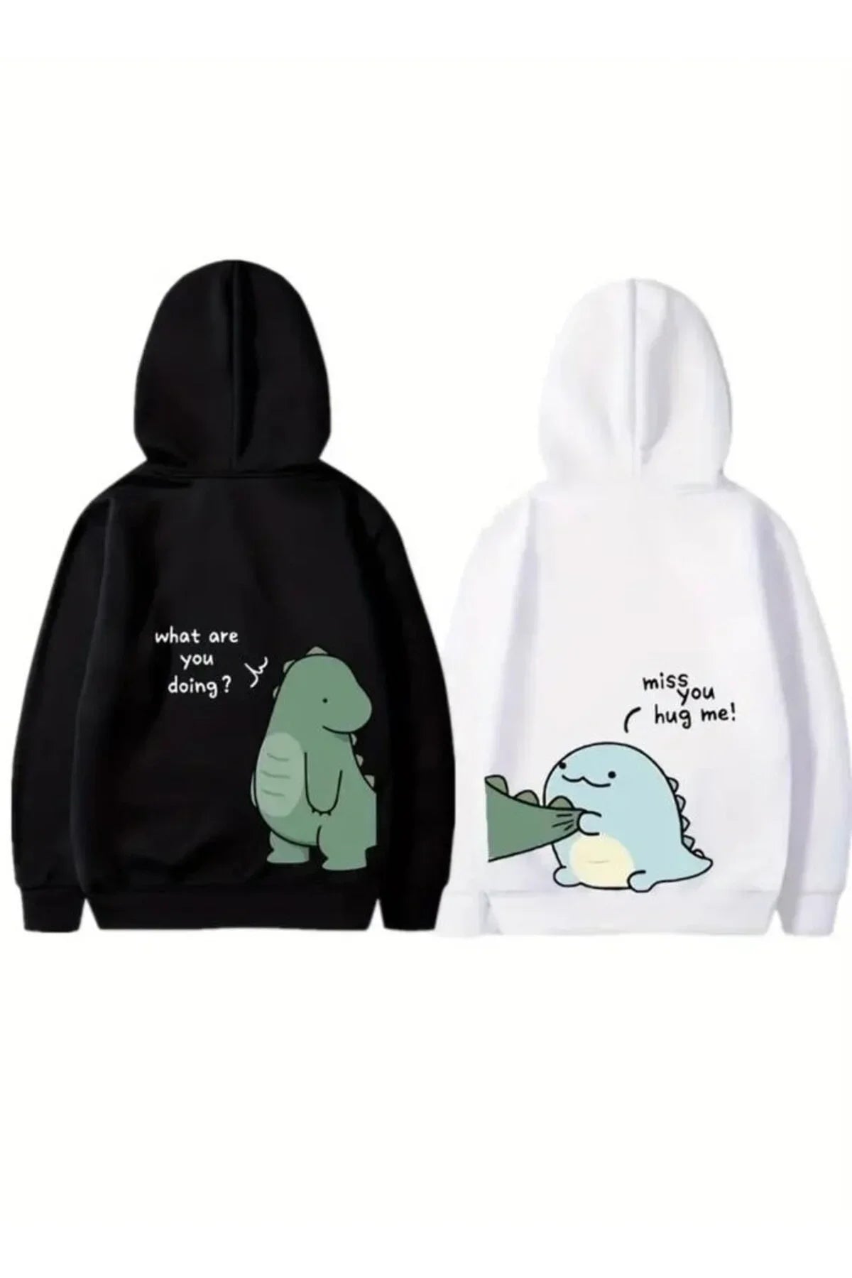 Sevgililer Günü Özel Beyaz Kapüşonlu Baskılı Sweatshirt (1 Adet)