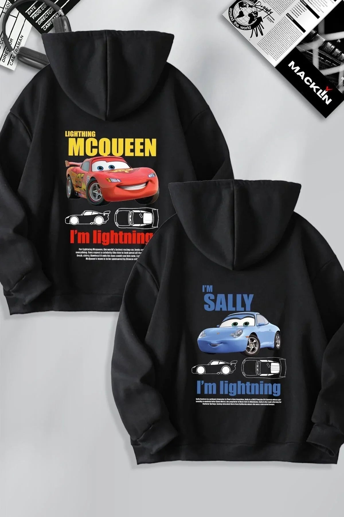 Sevgililer Günü Özel Siyah Kapüşonlu Baskılı Sweatshirt – MCQUEEN (1 Adet)