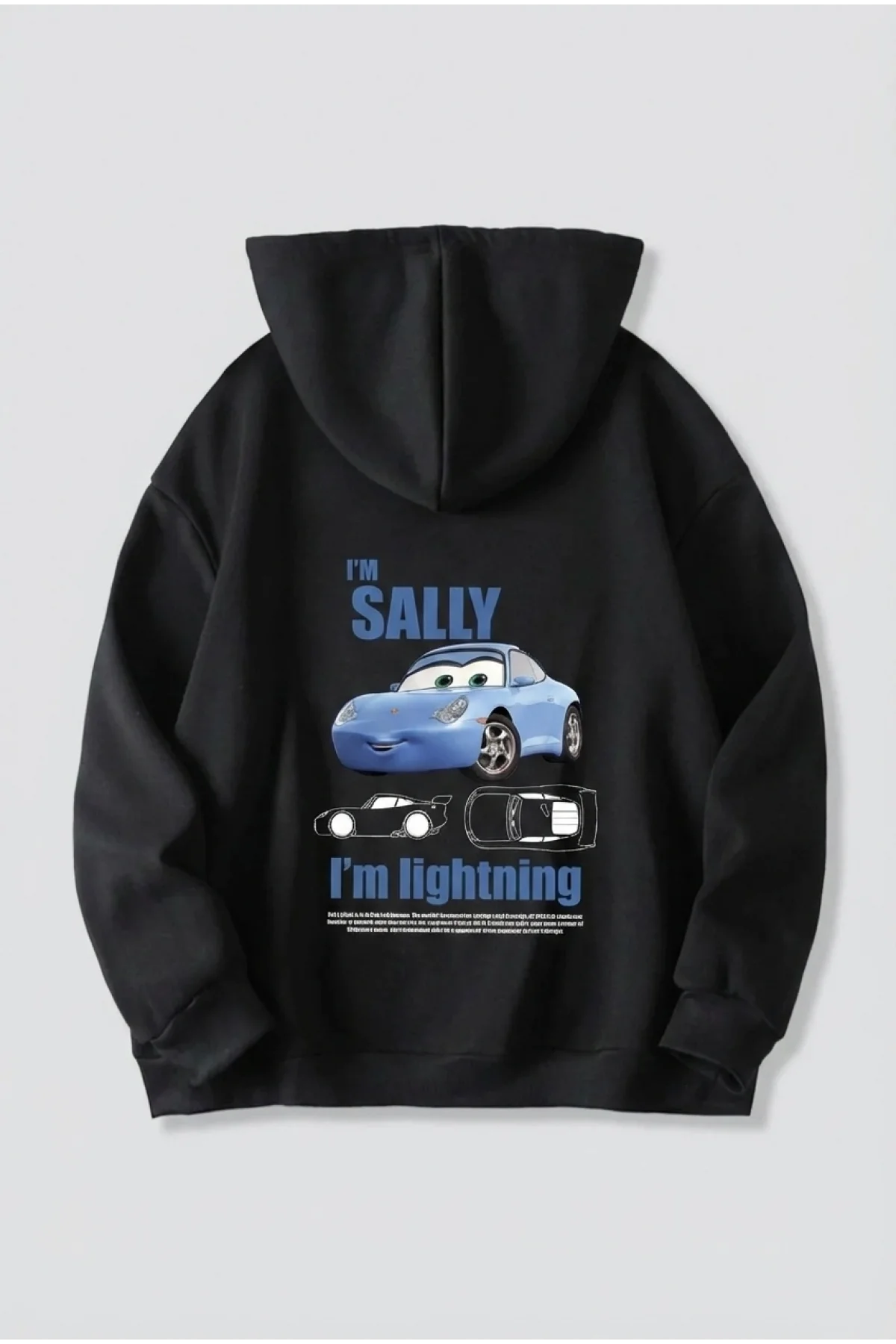Sevgililer Günü Özel Siyah Kapüşonlu Baskılı Sweatshirt – I’m Sally (1 Adet)