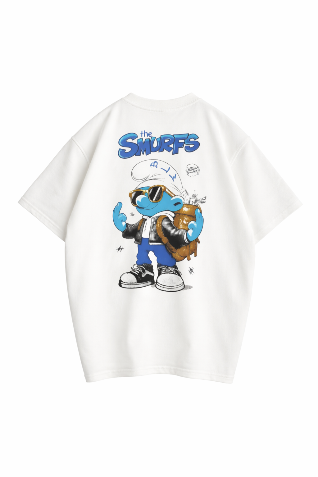 The Smurfs Beyaz Oversize Tişört