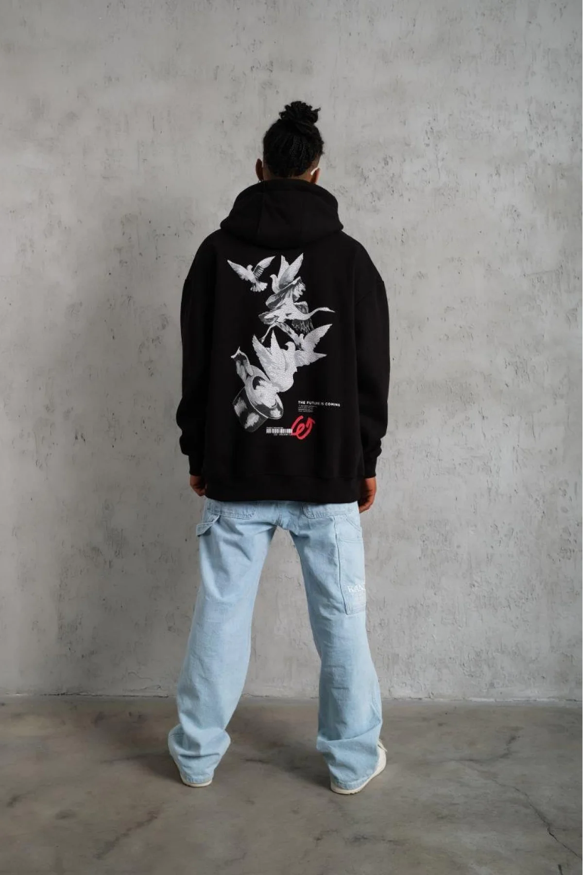 Adventure Unlimited Oversize        Hoodie - Siyah