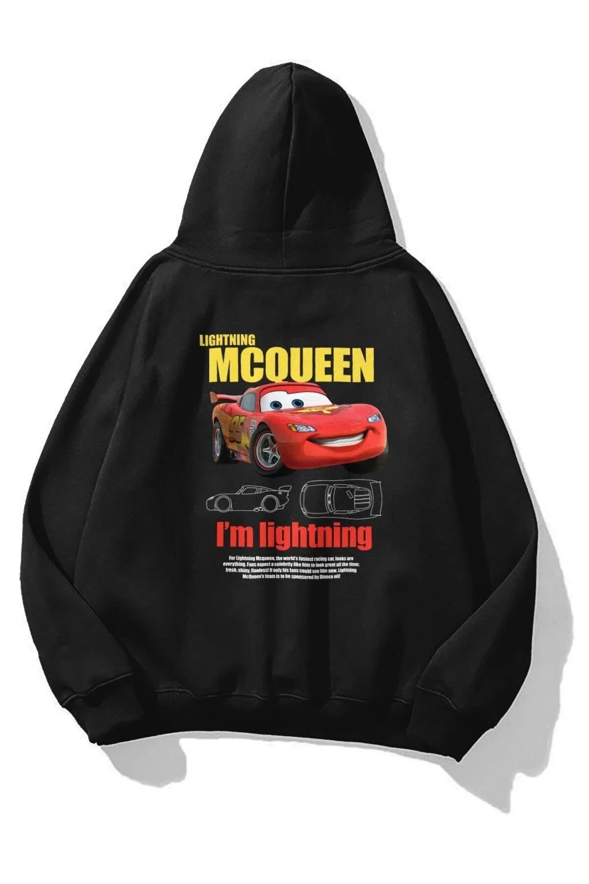 Sevgililer Günü Özel Siyah Kapüşonlu Baskılı Sweatshirt – MCQUEEN (1 Adet)