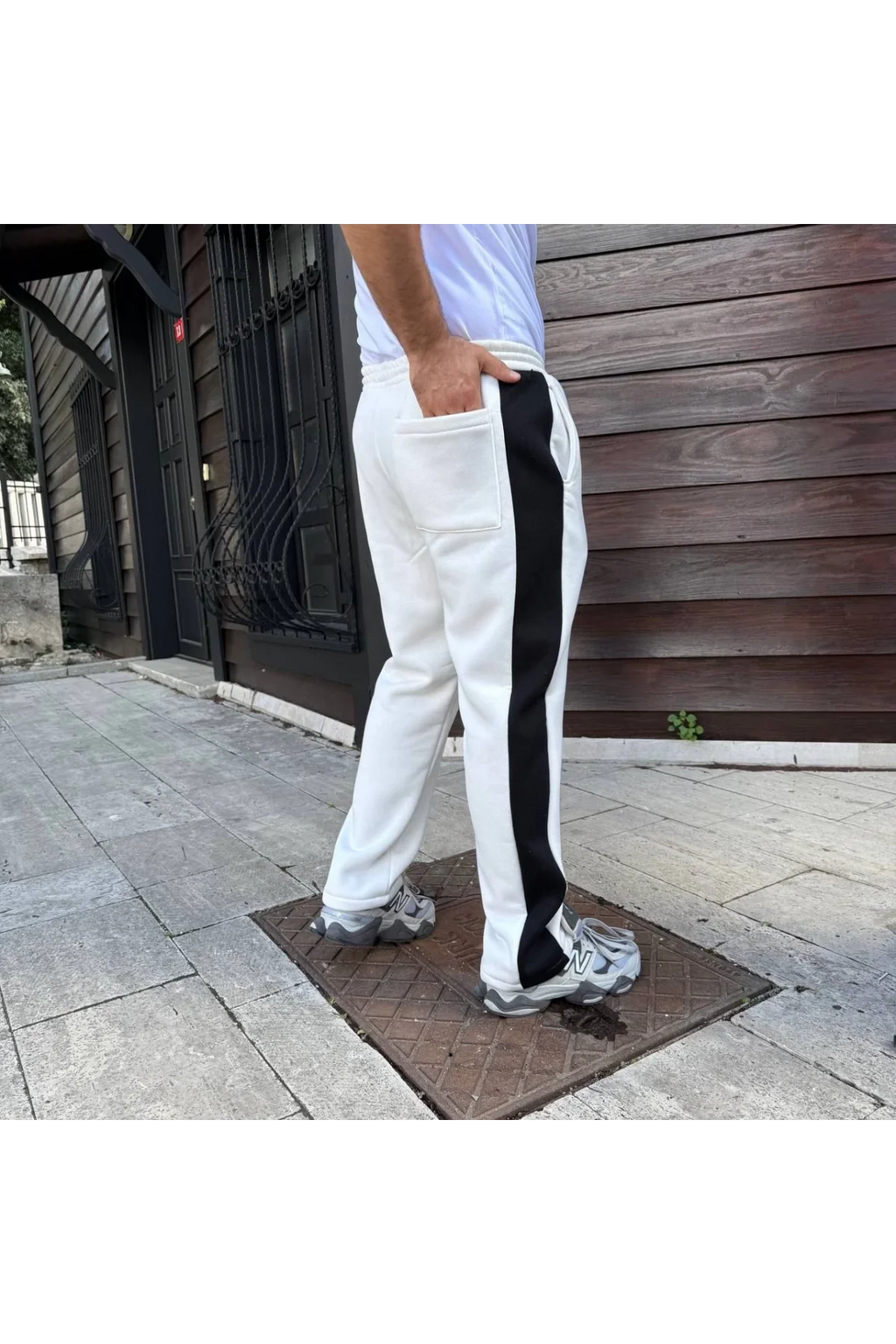 Erkek Slim Fit Yan Şerit Detaylı Eşofman Altı