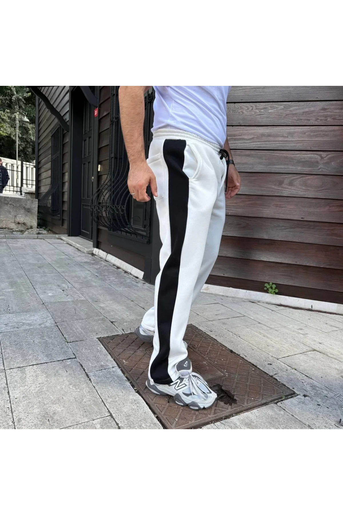 Erkek Slim Fit Yan Şerit Detaylı Eşofman Altı