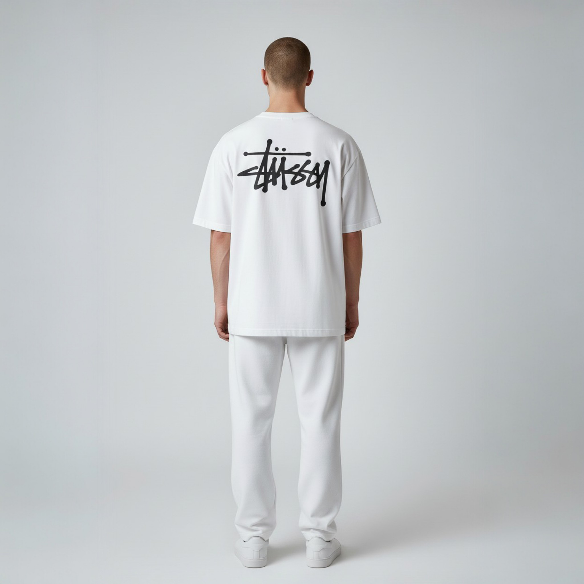 Stil Logo Baskılı Beyaz Oversize