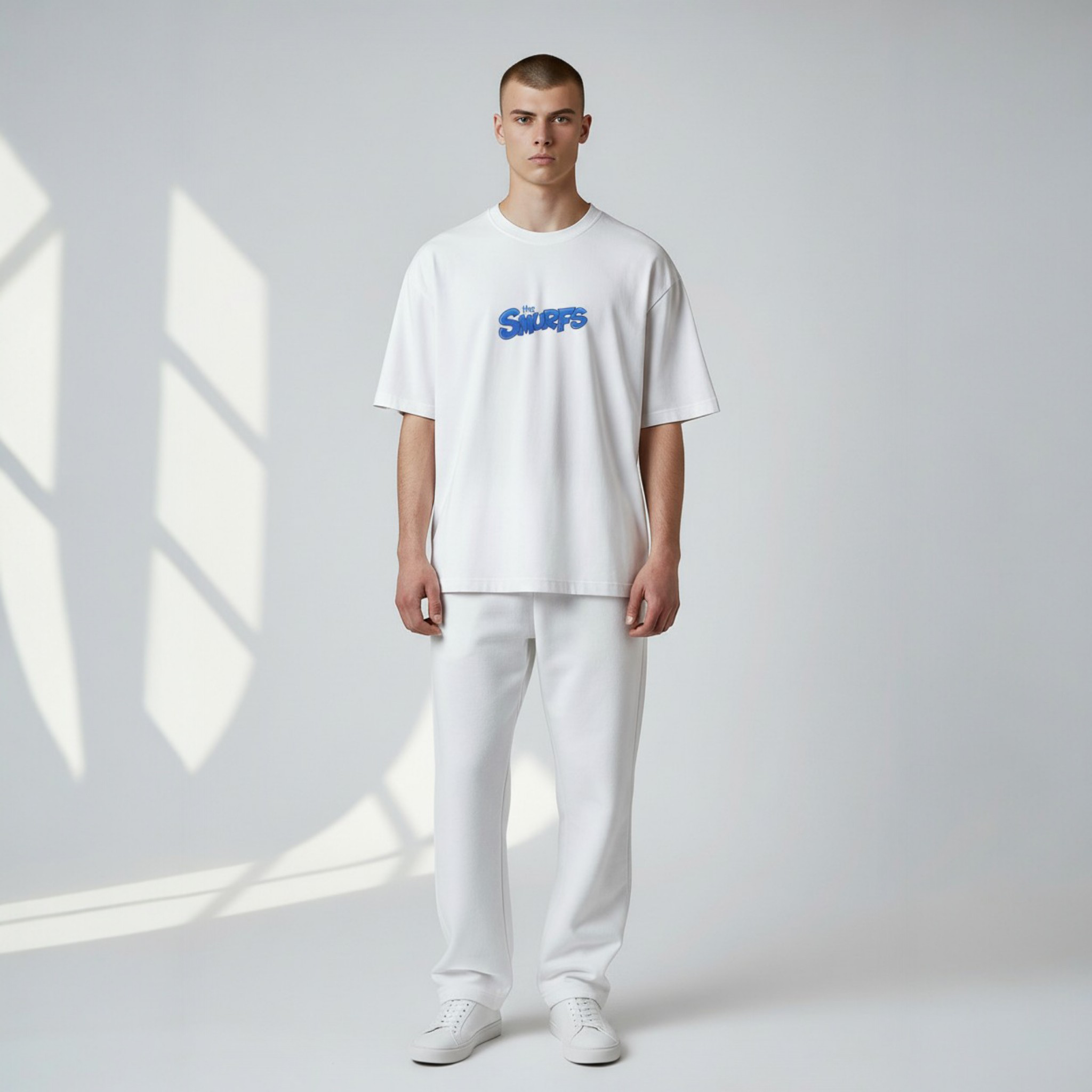 The Smurfs Beyaz Oversize Tişört