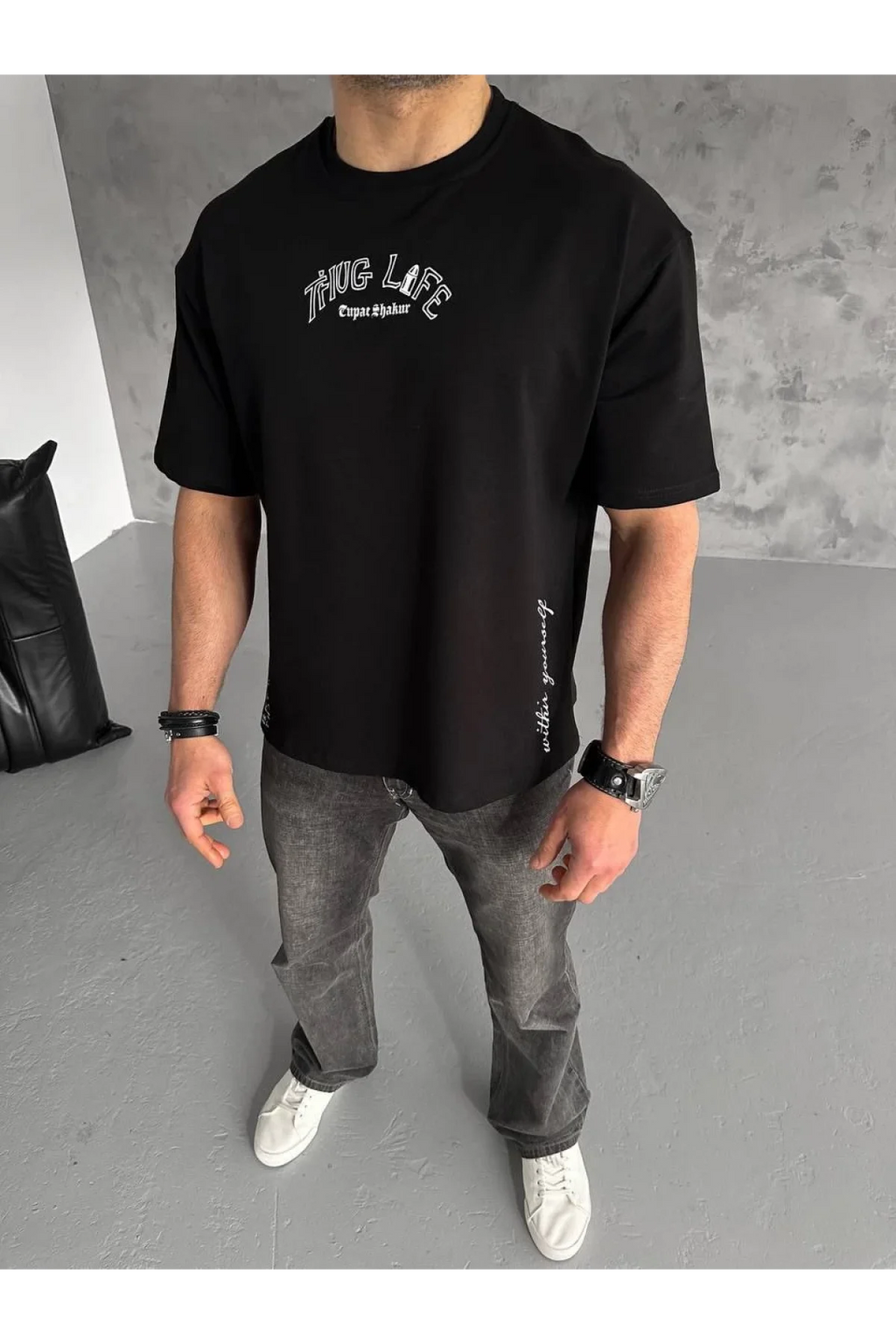 Unisex Baskılı Oversize T-Shirt