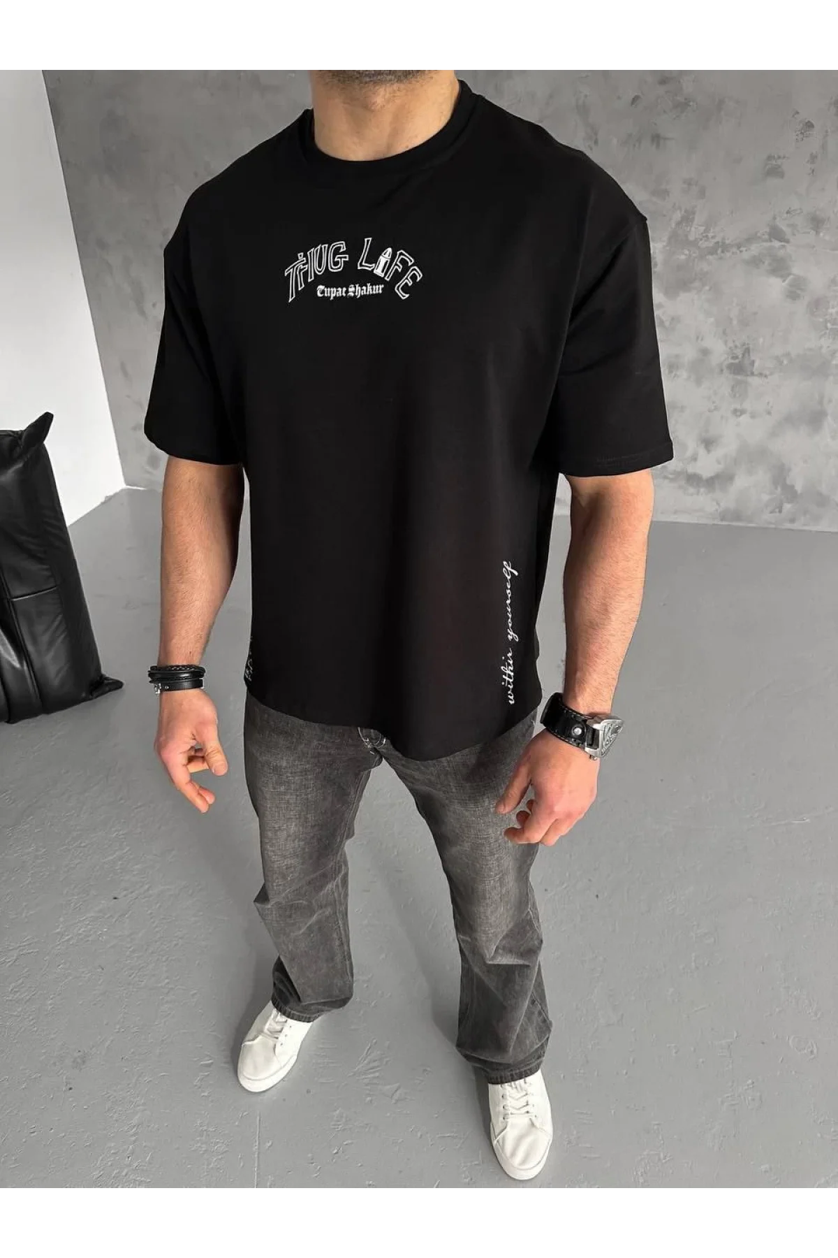 Unisex Baskılı Oversize T-Shirt