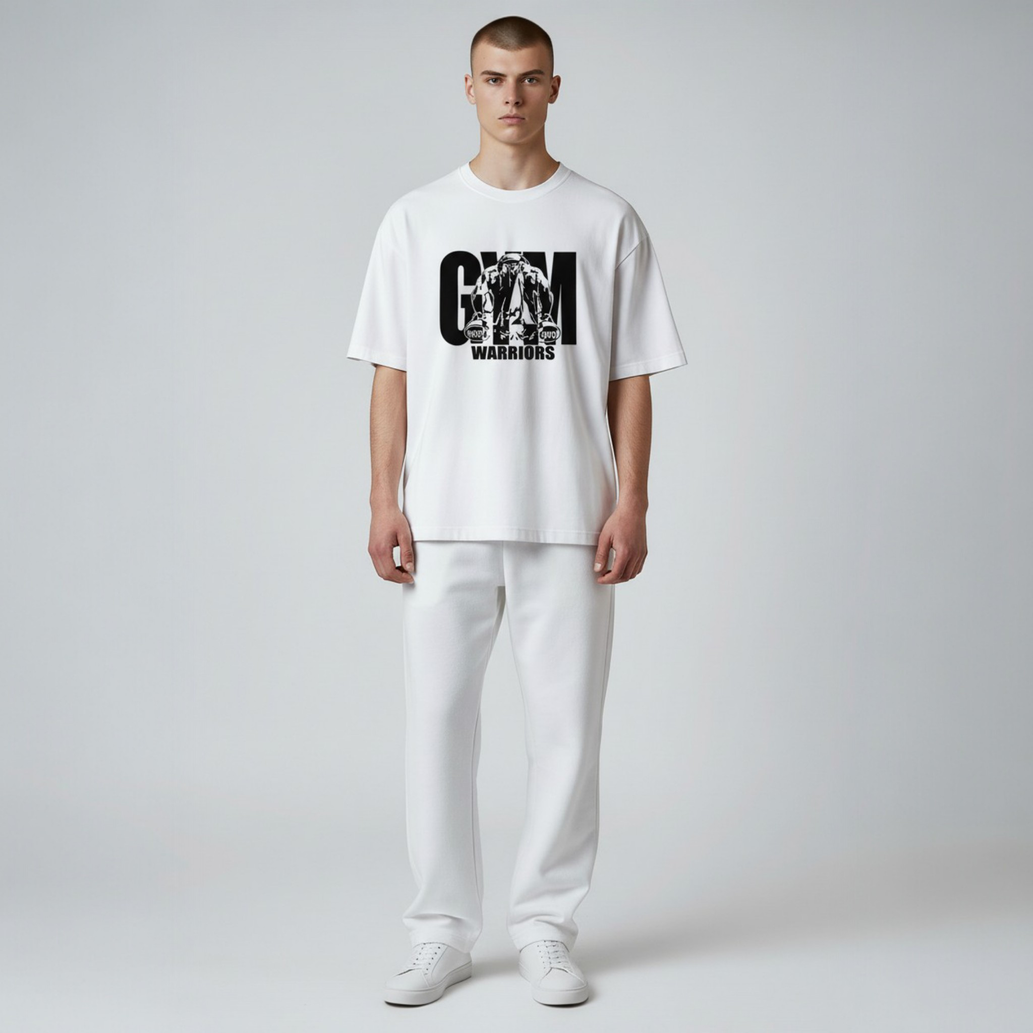 Gym Warriors Baskılı Oversize Tişört