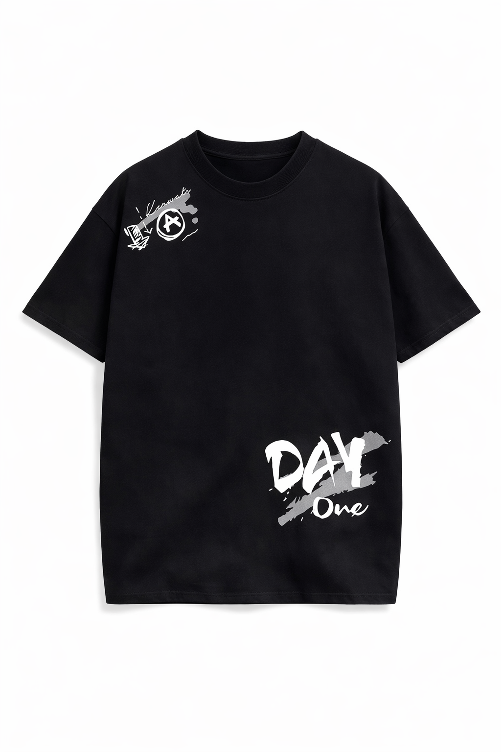 DAY ONE Oversize Baskılı Tişört