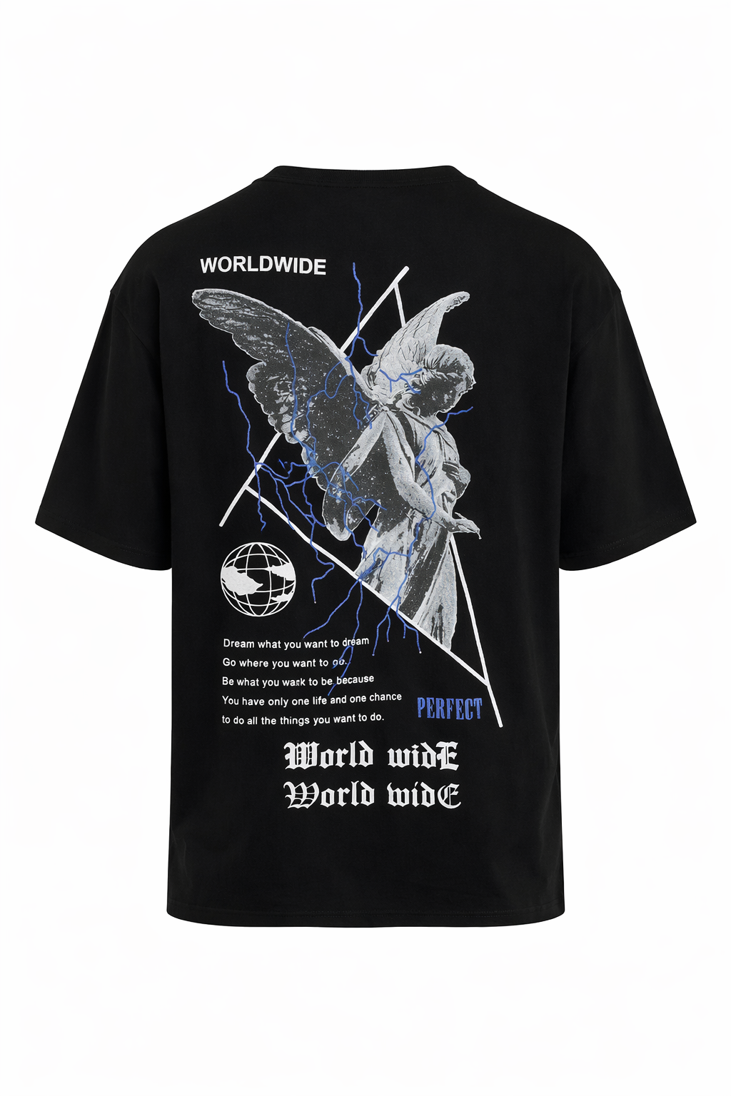 Worldwide Baskılı Oversize Tişört