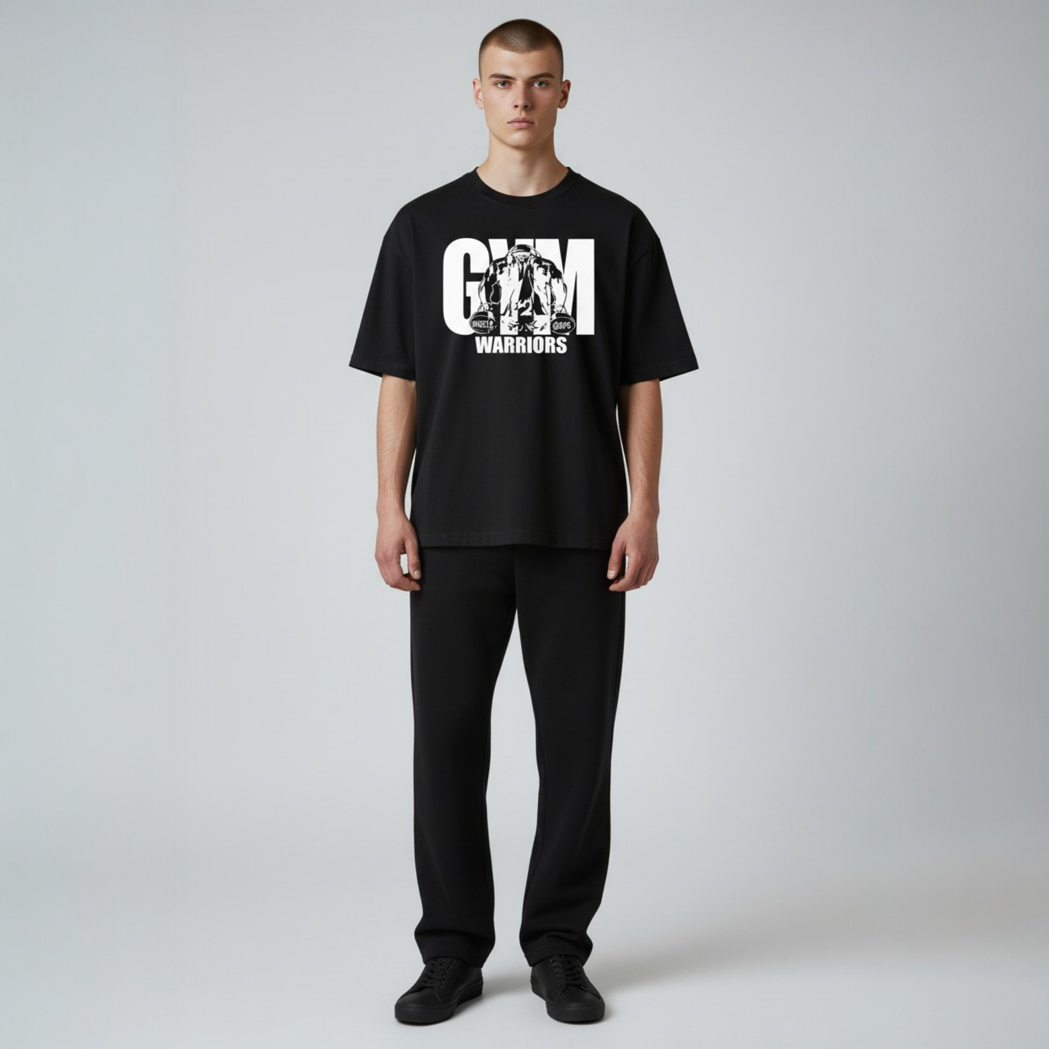 Gym Warriors Baskılı Oversize Tişört