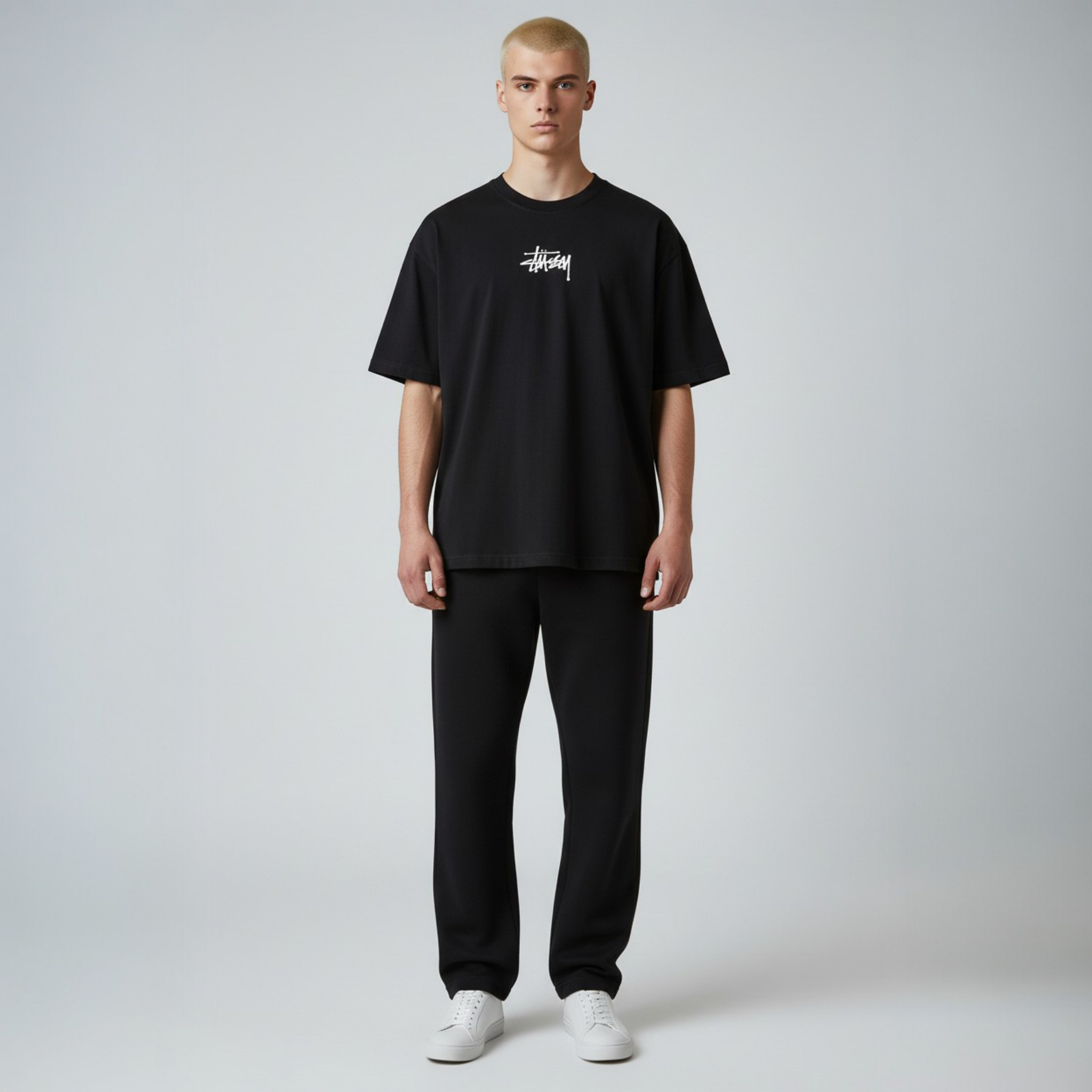 Stil Logo Baskılı Beyaz Oversize